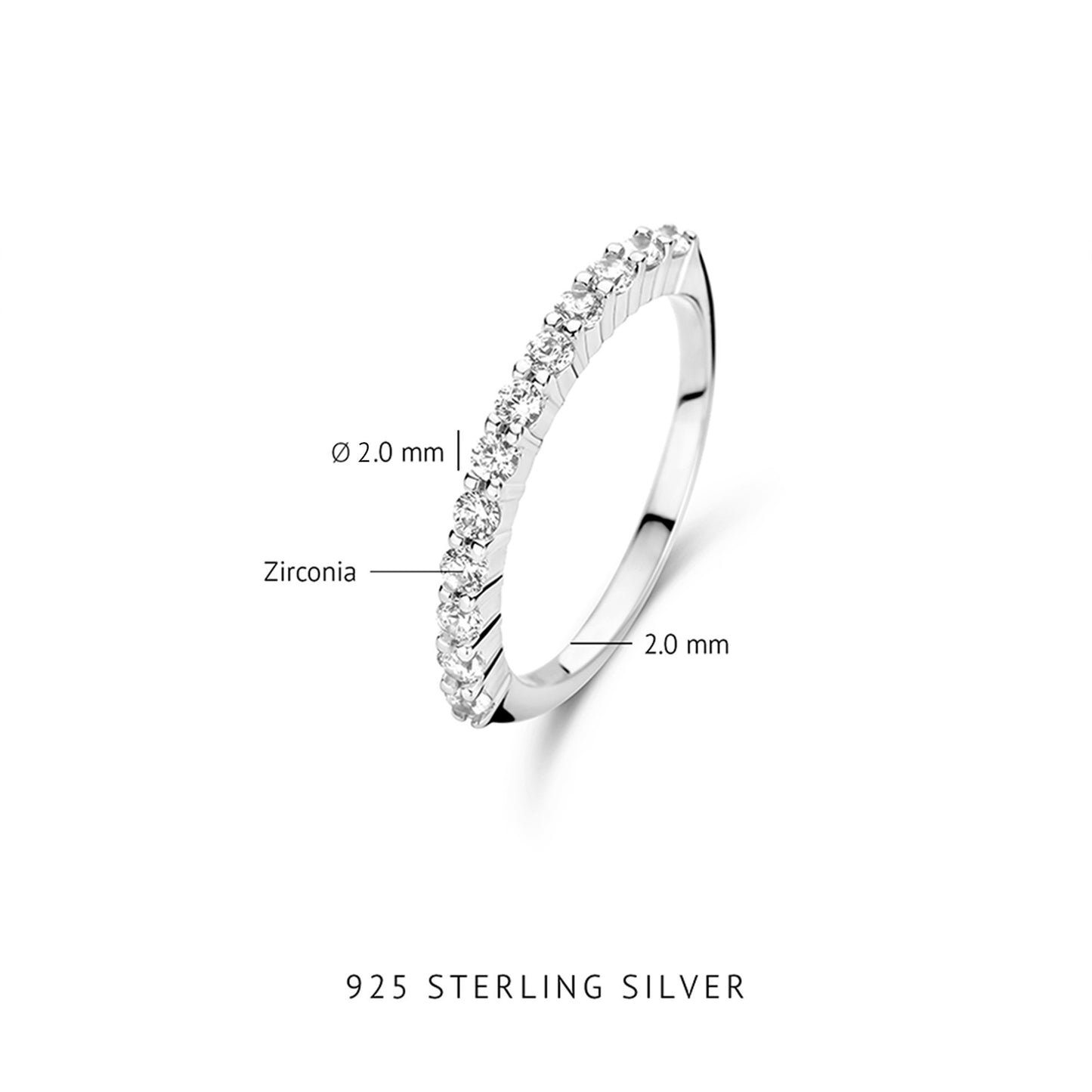 Santa Maria della Base 925 sterling silver ring with zirconia stones - Parte di Me