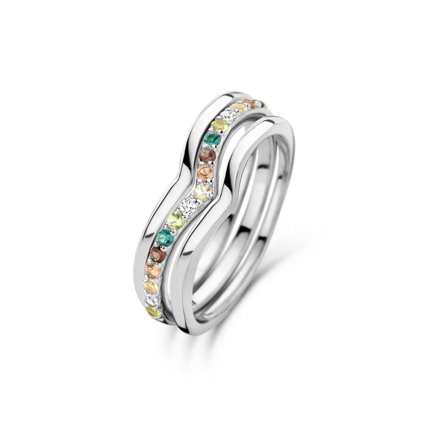 Santa Maria del Fiore 925 sterling silver rings with coloured zirconia stones - Parte di Me