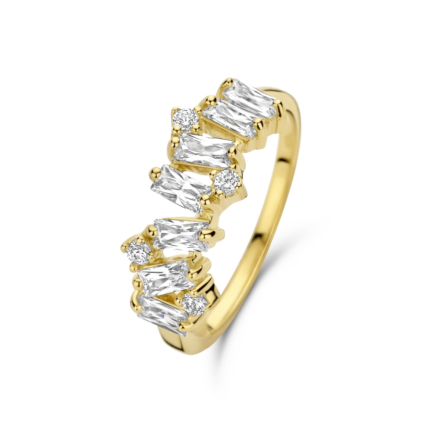 Santa Maria della Base 925 Sterling Silber vergoldete Ring mit Zirkonia Steinen