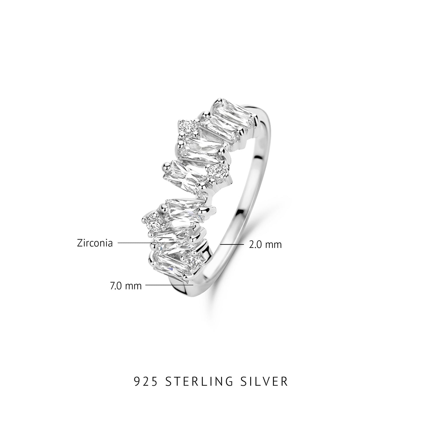 Santa Maria della Base 925 sterling sølv ring med zirconia sten