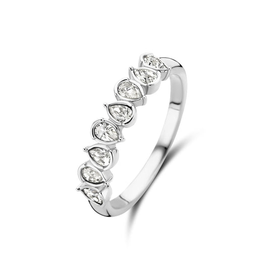 Cento Luci Natalia 925 sterling silver ring with preciosa crystal