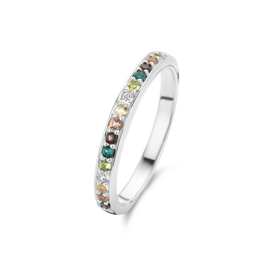 Santa Maria del Fiore 925 sterling silver ring with coloured zirconia stones - Parte di Me