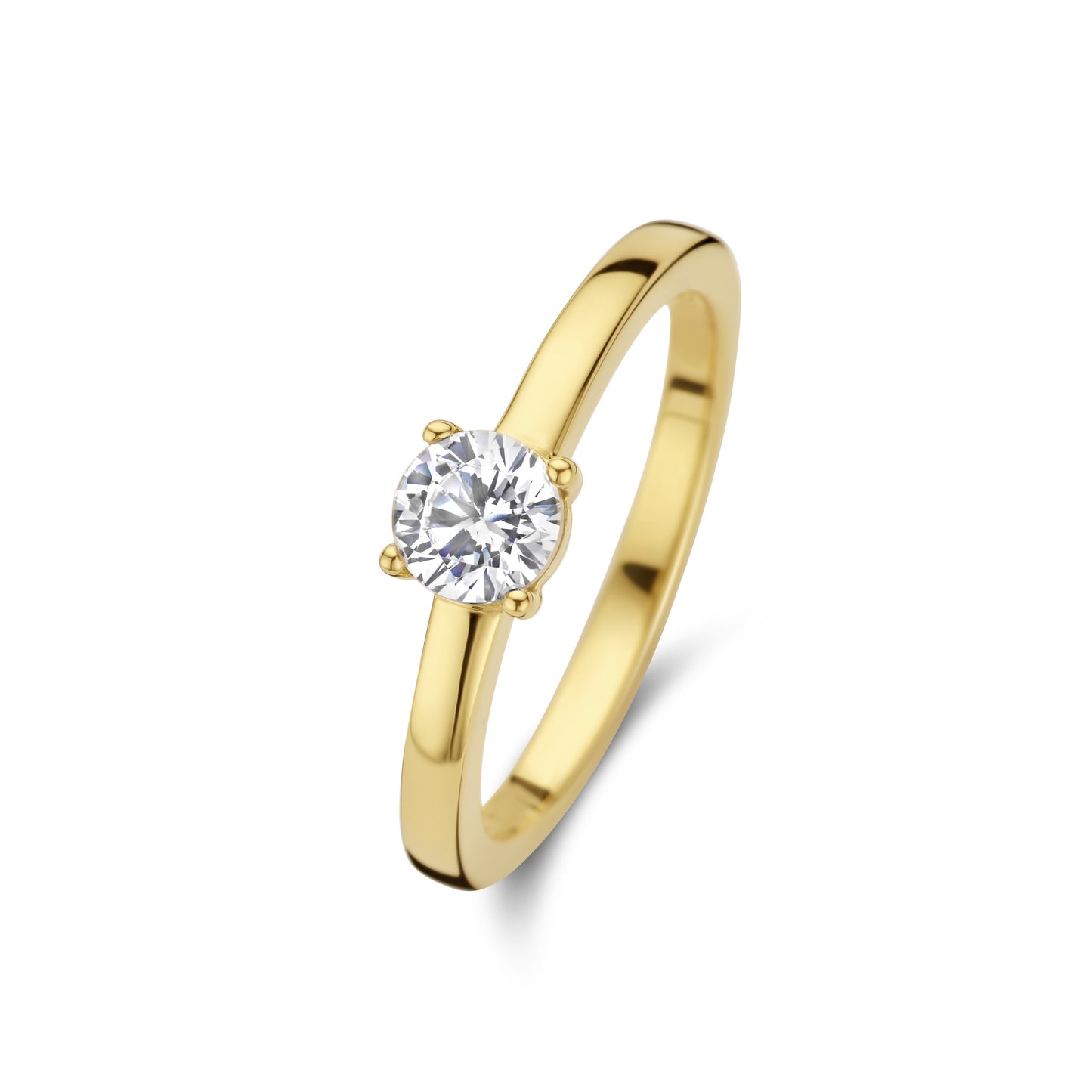 Ponte Vecchio Sofia 925 sterling silver gold plated ring with zirconia stone