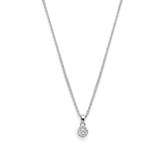 Cento Luci Rosia 925 sterling zilveren ketting met zirkonia steen