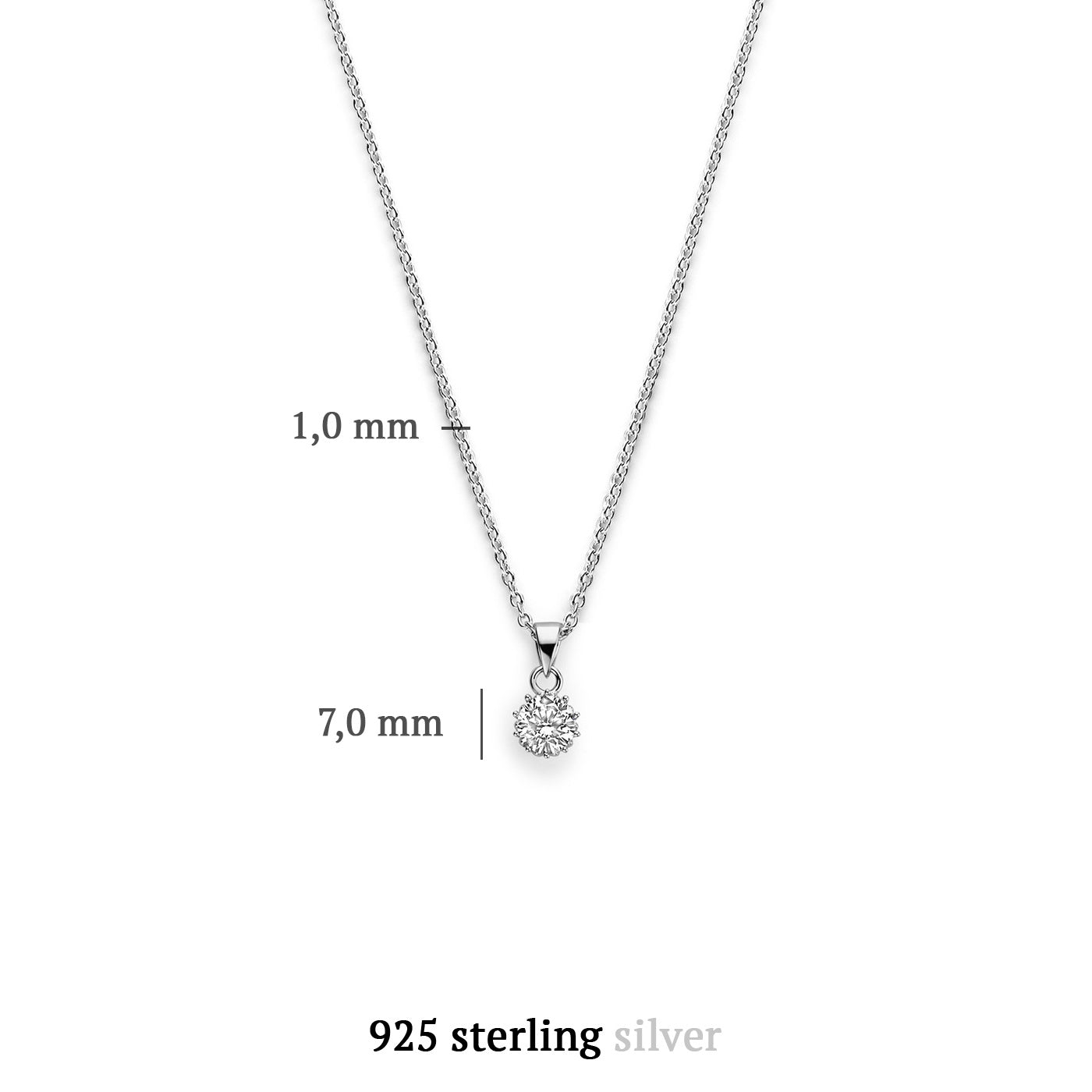 Cento Luci Rosia 925 sterling silver necklace with zirconia stone - Parte di Me