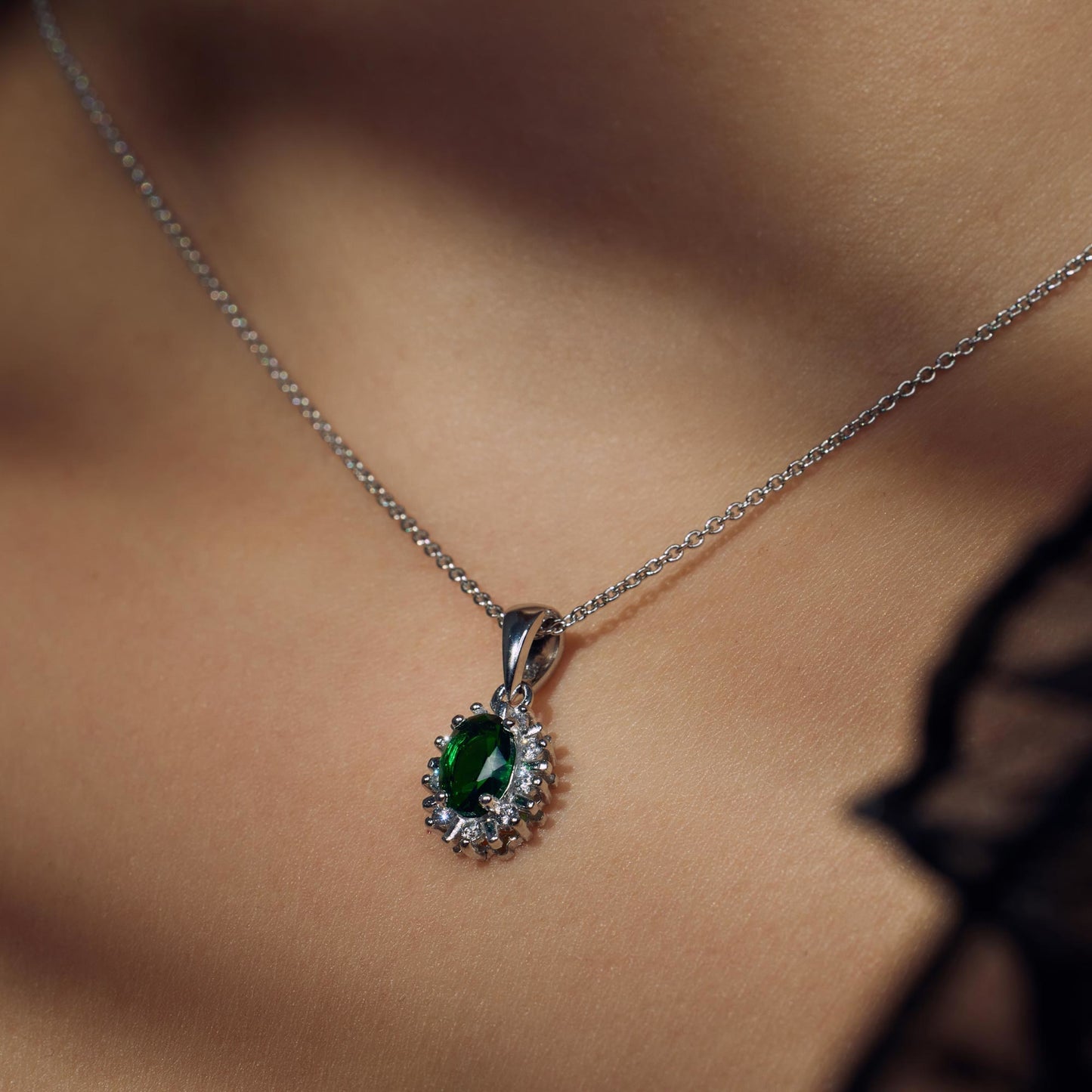Mia Colore Verdi collier en argent sterling 925 avec pierre de zircone verte