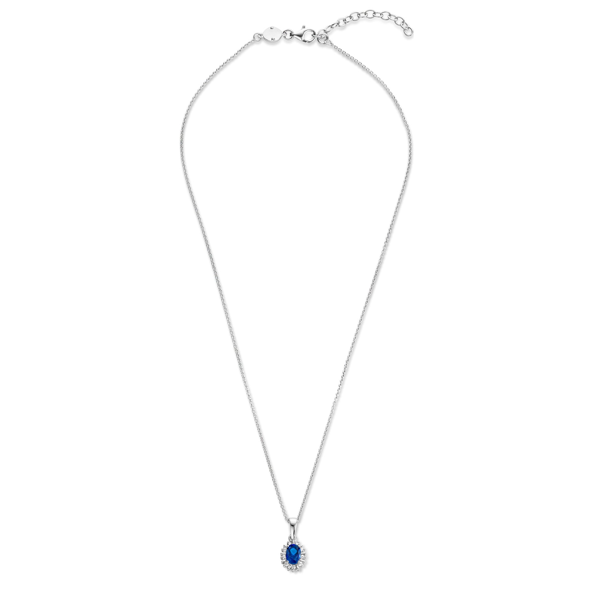 Mia Colore Azure 925 sterling silver necklace with blue zirconia stone - Parte di Me