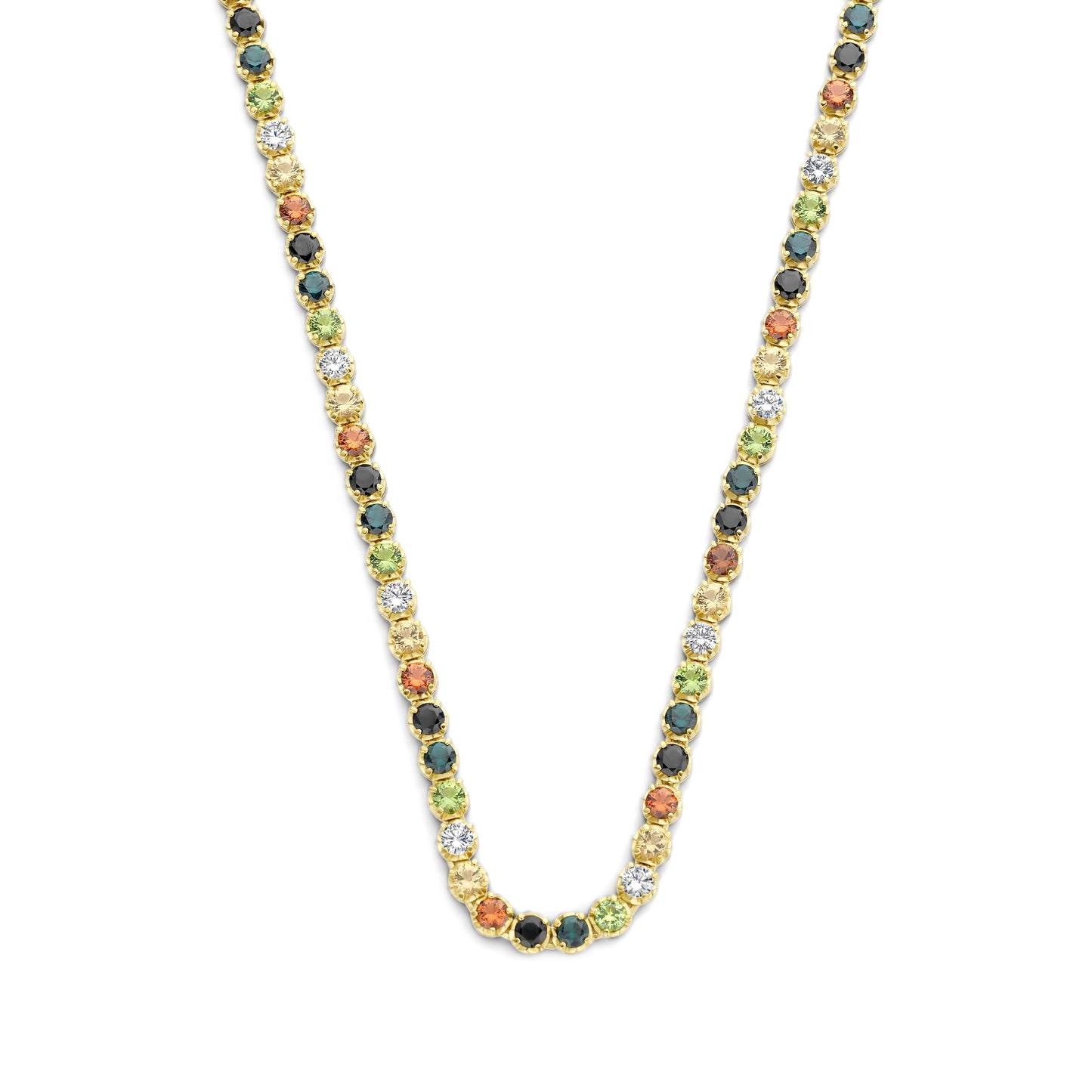 Santa Maria del Fiore 925 sterling silver gold plated necklace with coloured zirconia stones - Parte di Me