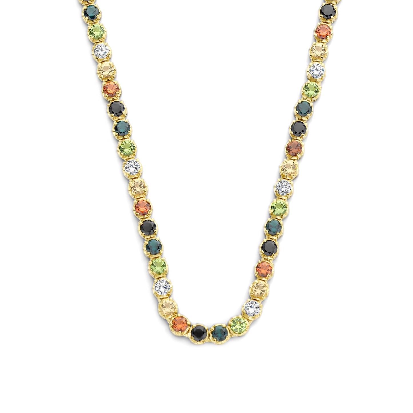 Santa Maria del Fiore 925 sterling silver gold plated necklace with coloured zirconia stones - Parte di Me