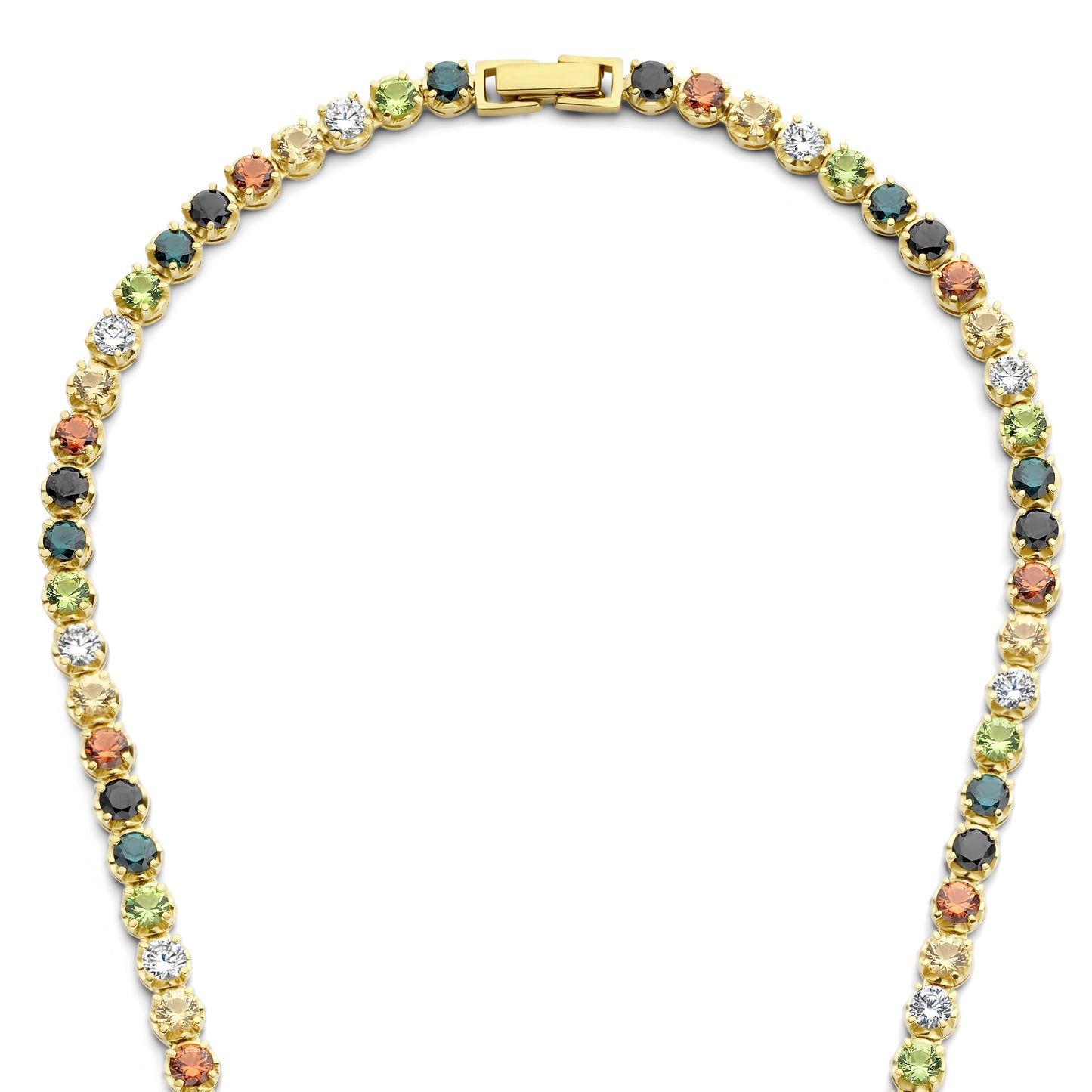 Santa Maria del Fiore 925 sterling silver gold plated necklace with coloured zirconia stones - Parte di Me