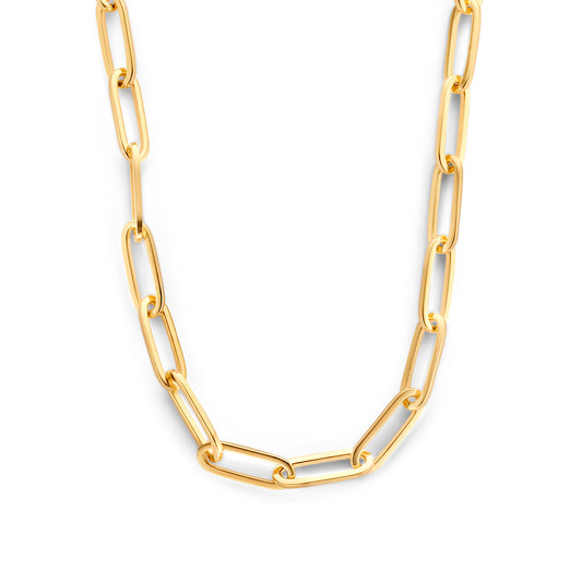 Bibbiena Poppi Guidi 925 sterling silver gold plated link necklace with 14 karat gold plating