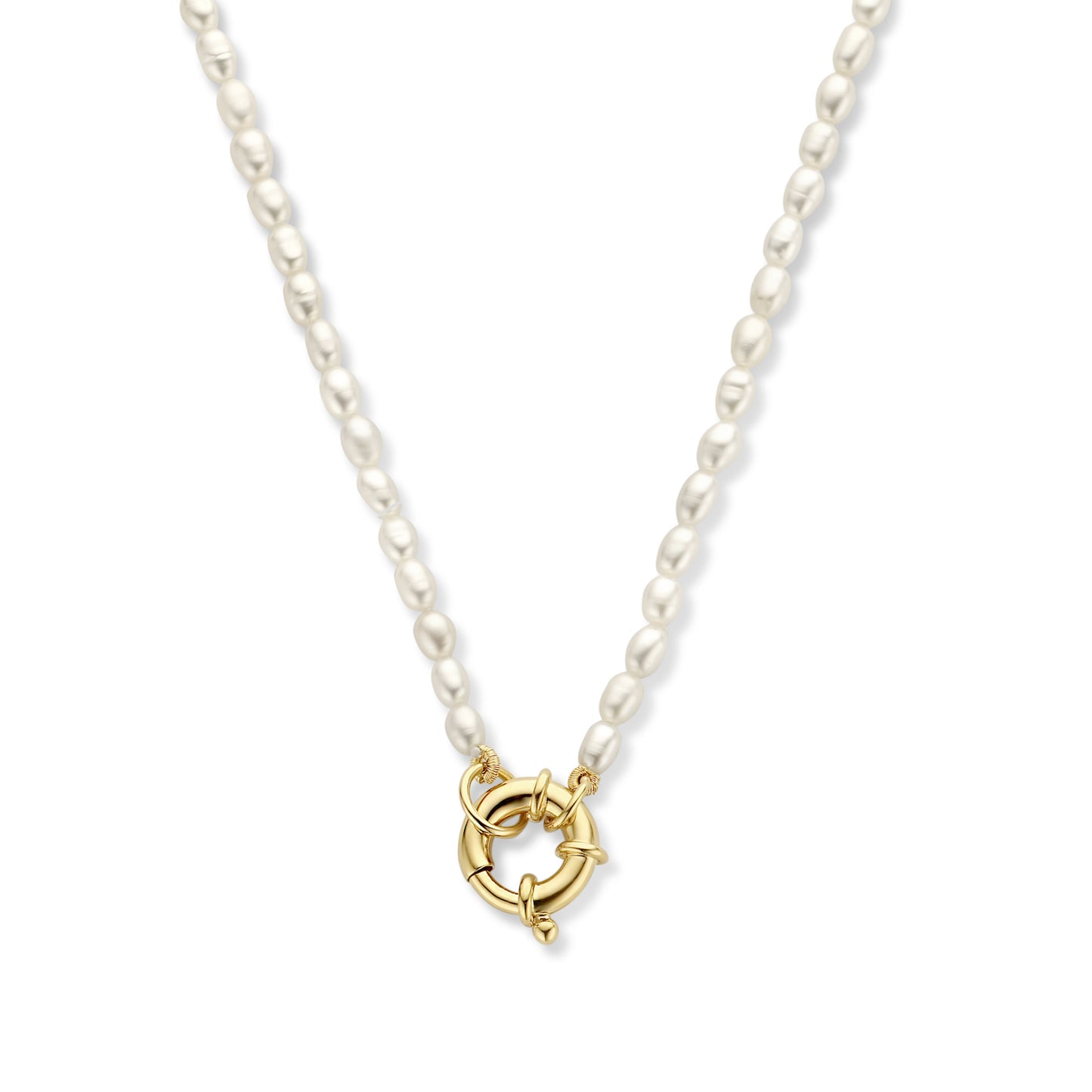 Brioso Cortona Bella 925 sterling silver gold plated pearl necklace with 14 karat gold plating - Parte di Me