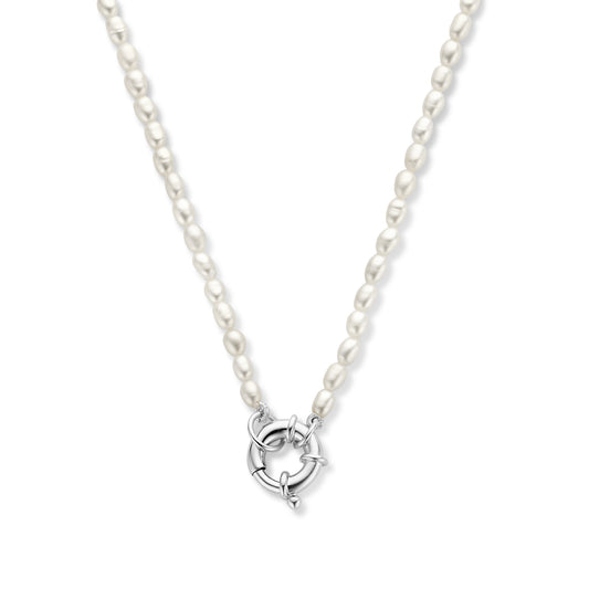 Brioso Cortona Bella 925 sterling silver pearl necklace with freshwater pearls