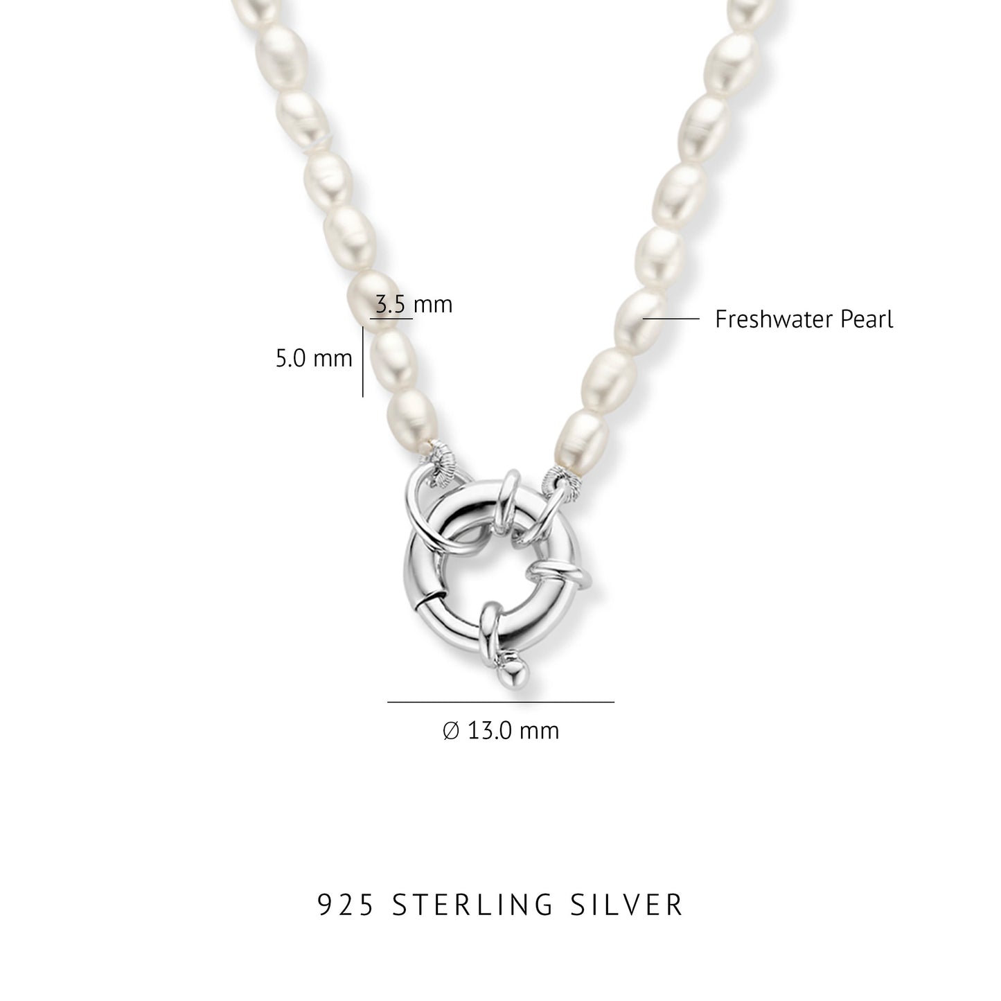 Brioso Cortona Bella 925 sterling silver pearl necklace with freshwater pearls - Parte di Me