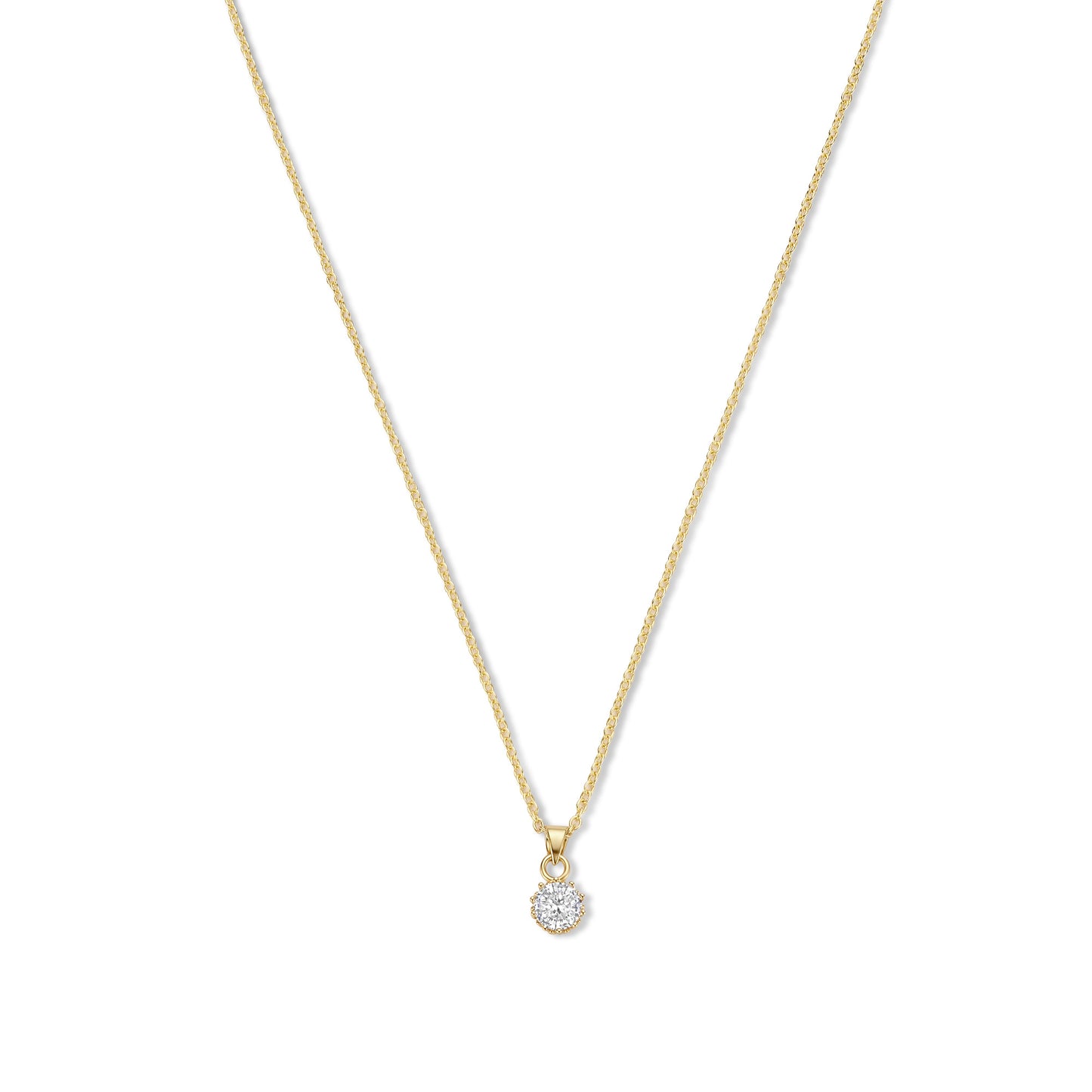 Cento Luci Rosia 925 sterling silver gold plated necklace with zirconia stone