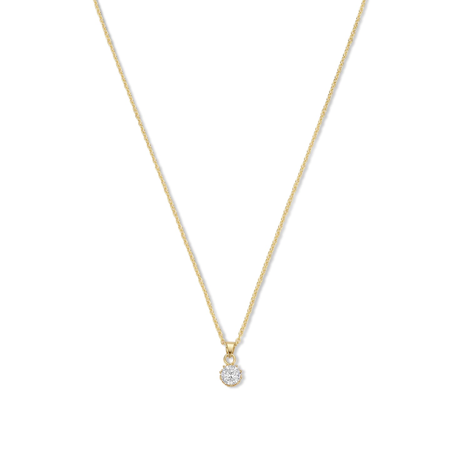 Cento Luci Rosia 925 sterling silver gold plated necklace with zirconia stone - Parte di Me