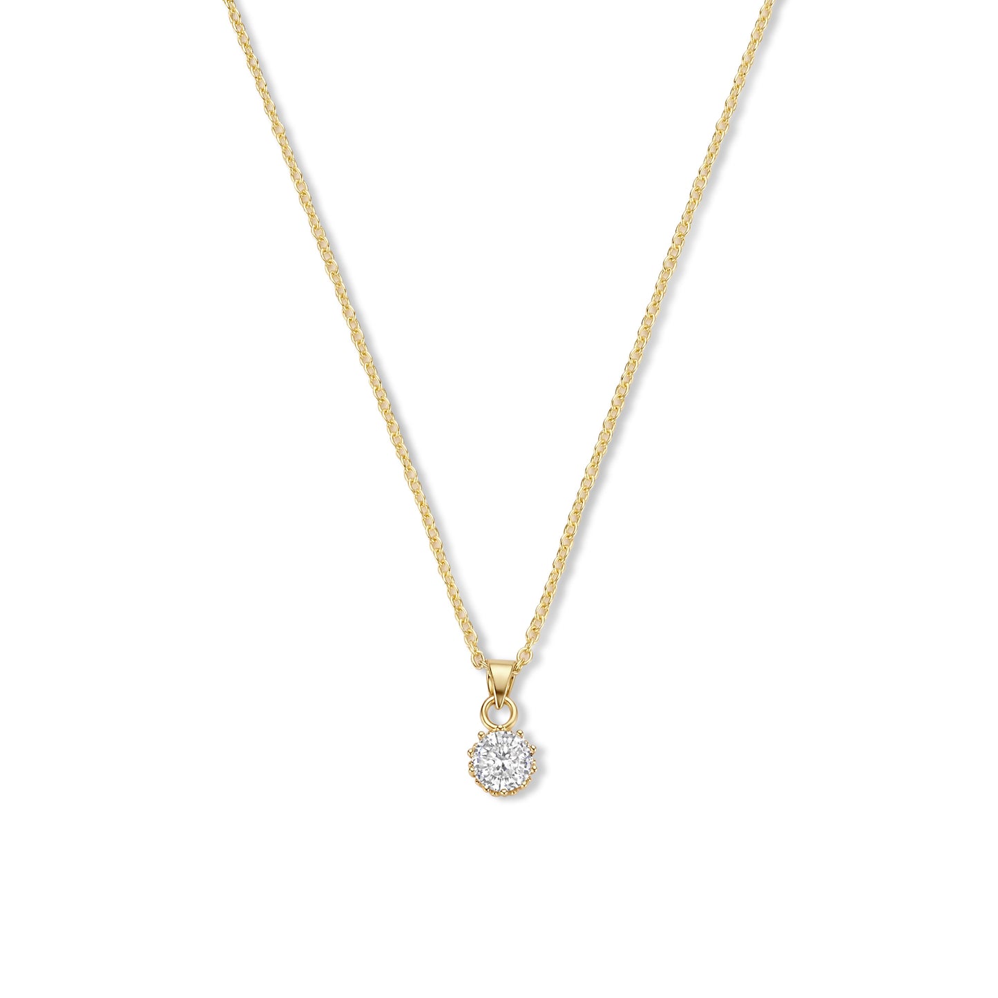 Cento Luci Rosia 925 sterling silver gold plated necklace with zirconia stone