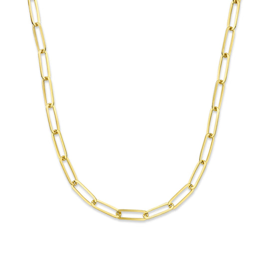 Bibbiena Poppi Felice 925 sterling silver gold plated link necklace with 14 karat gold plating