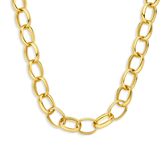 Bibbiena Poppi Acadia 925 sterling silver gold plated link necklace
