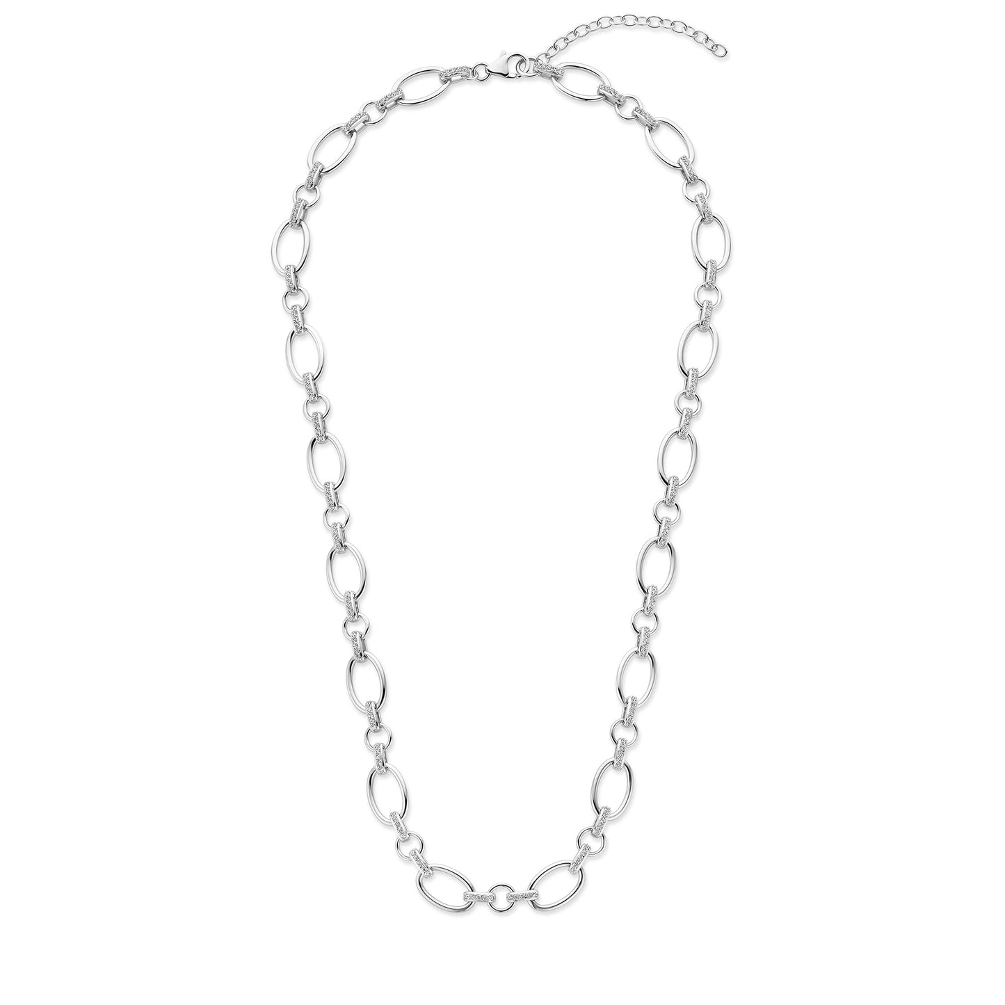 Bibbiena Poppi Clara te 925 sterling silver link necklace with zirconia stones - Parte di Me