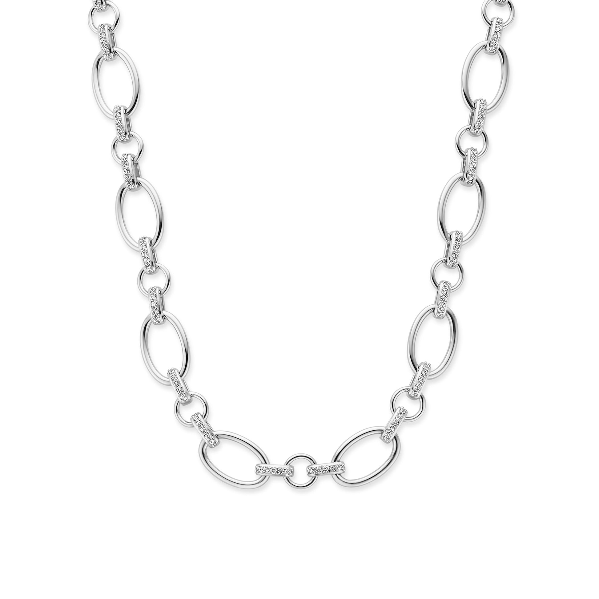 Bibbiena Poppi Clara te 925 sterling silver link necklace with zirconia stones - Parte di Me