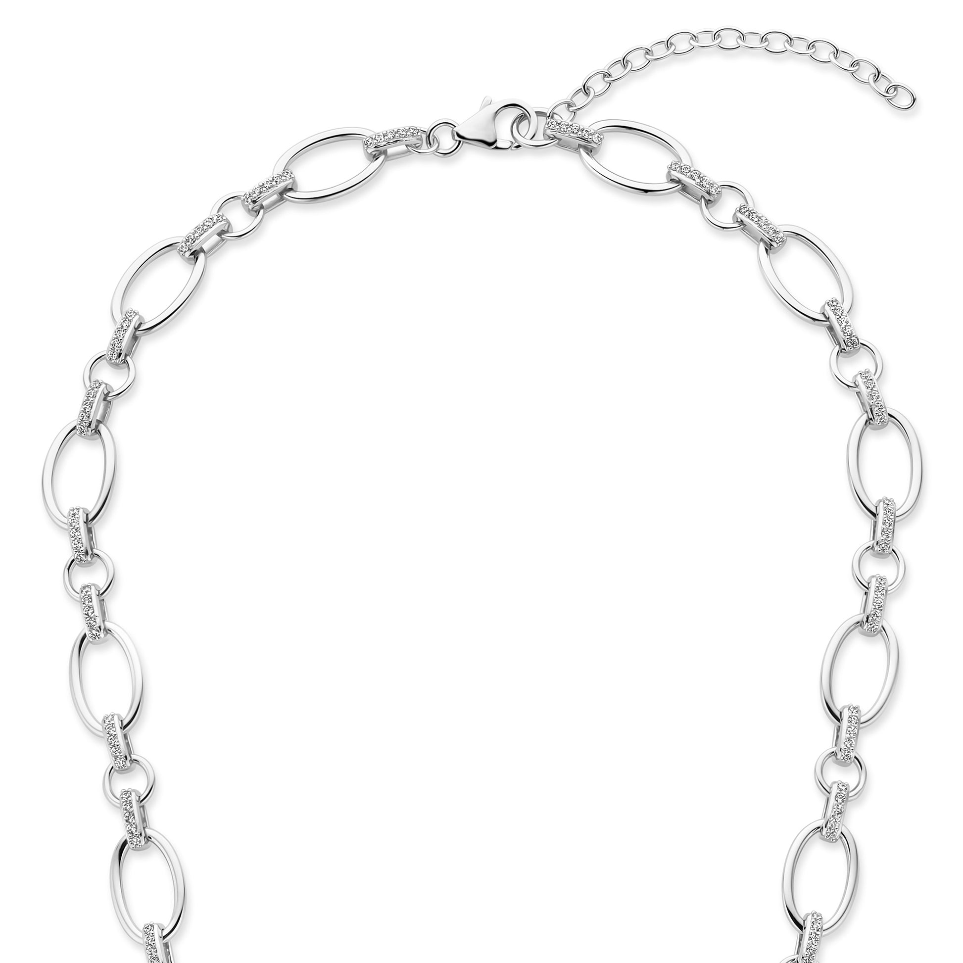 Bibbiena Poppi Clara te 925 sterling silver link necklace with zirconia stones - Parte di Me