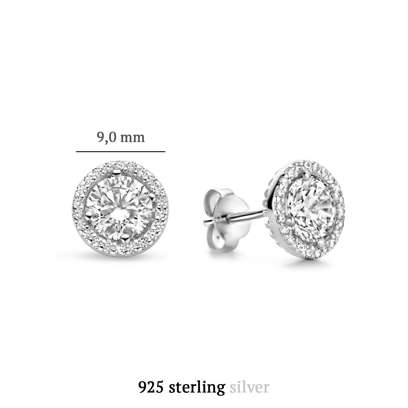 Ponte Vecchio Dalia 925 sterling silver ear studs with zirconia stones - Parte di Me