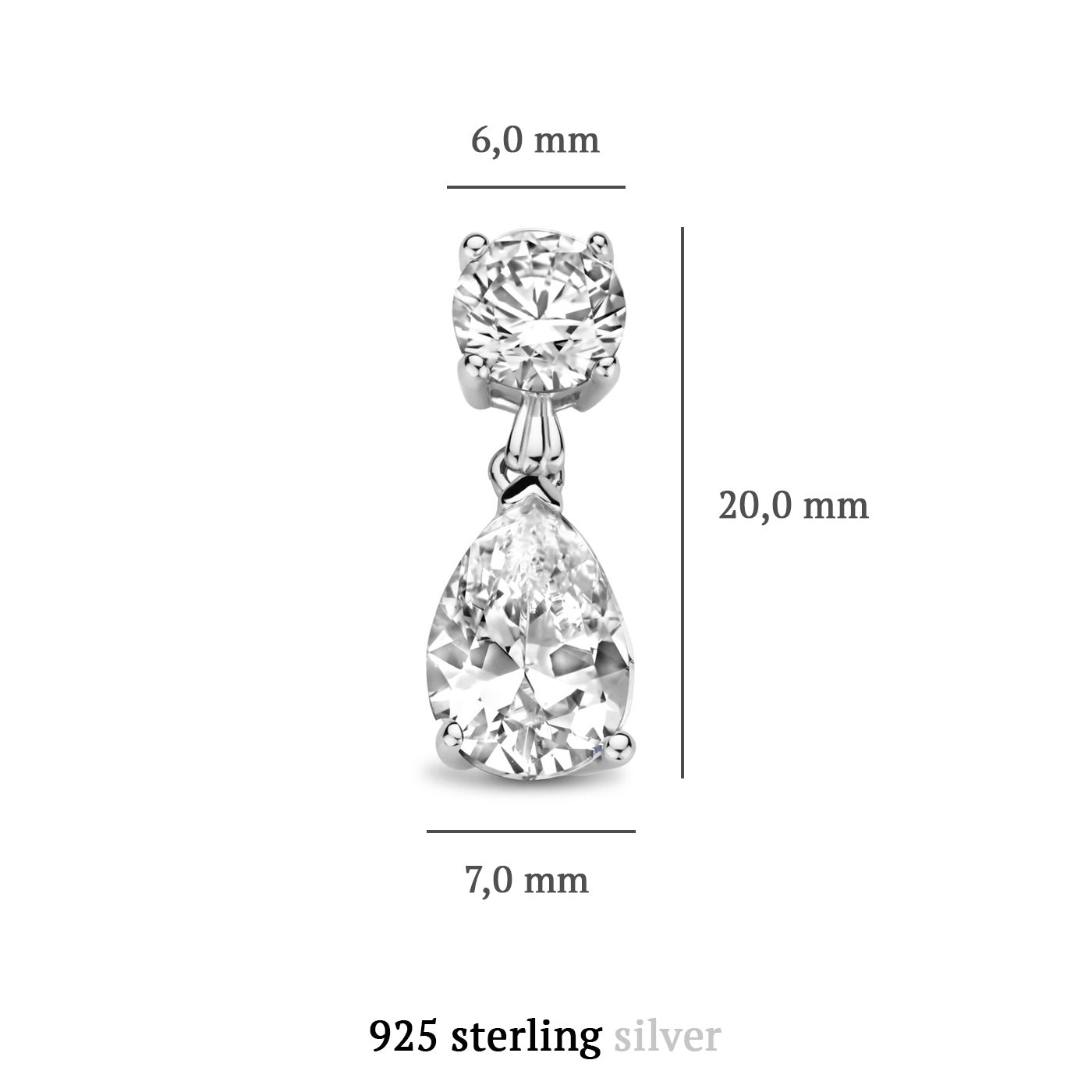 Ponte Vecchio Sienna 925 sterling sølv ørering med zirconia sten