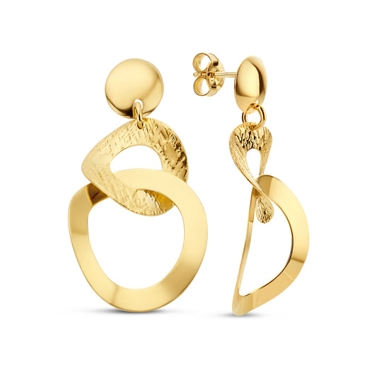 Bibbiena Poppi Madonna 925 sterling silver gold plated drop earrings with 14 karat gold plating
