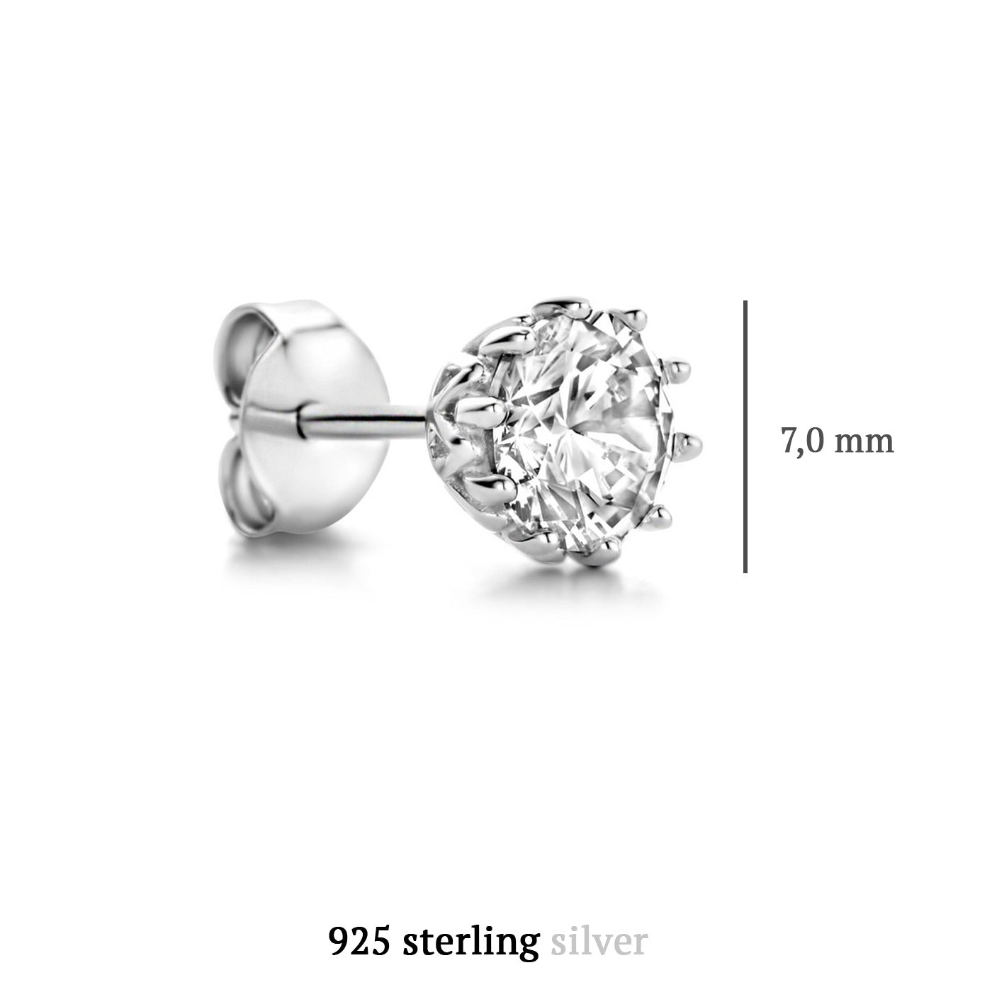 Cento Luci Rosia 925 sterling silver ear studs with zirconia stone - Parte di Me