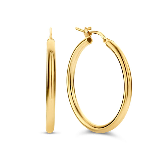 Bibbiena Poppi Casentino 925 sterling silver gold plated hoop earrings with 14 karat gold plating - Parte di Me