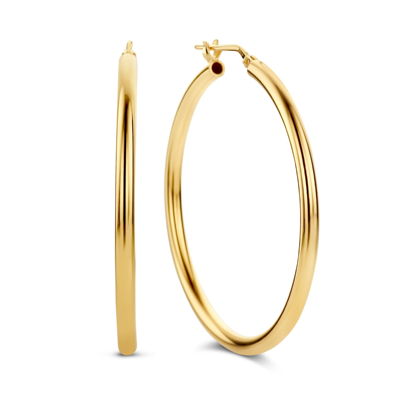 Bibbiena Poppi Casentino 925 sterling silver gold plated hoop earrings with 14 karat gold plating