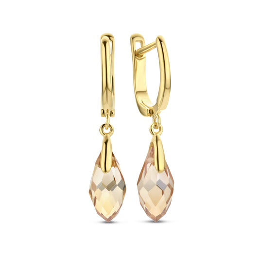La Sirena Ombrone 925 sterling silver gold plated drop earrings with 14 karat gold plating