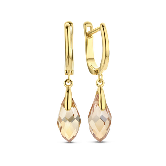 La Sirena Ombrone 925 sterling silver gold plated drop earrings with 14 karat gold plating - Parte di Me