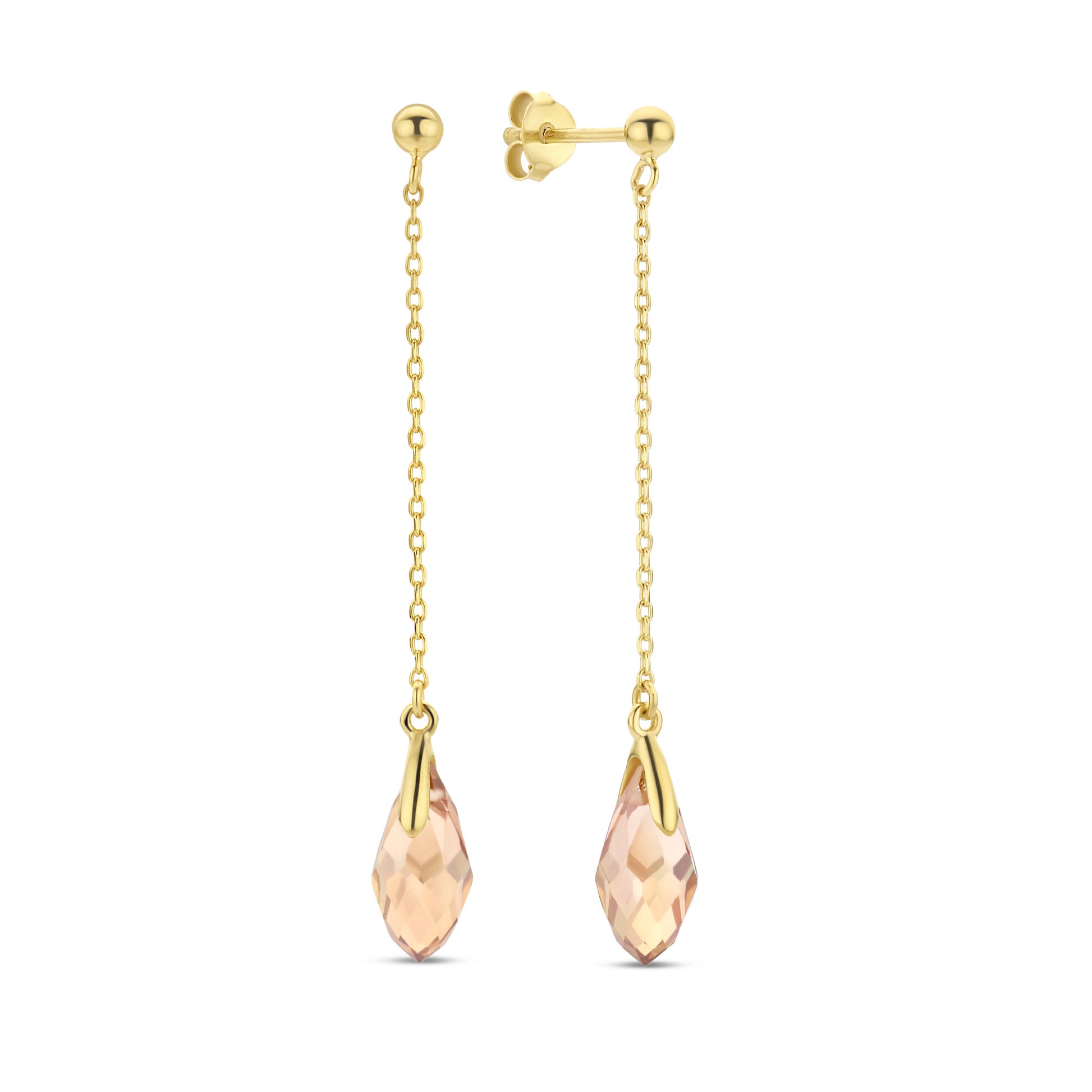 La Sirena Ombrone 925 sterling silver gold plated drop earrings with 14 karat gold plating - Parte di Me