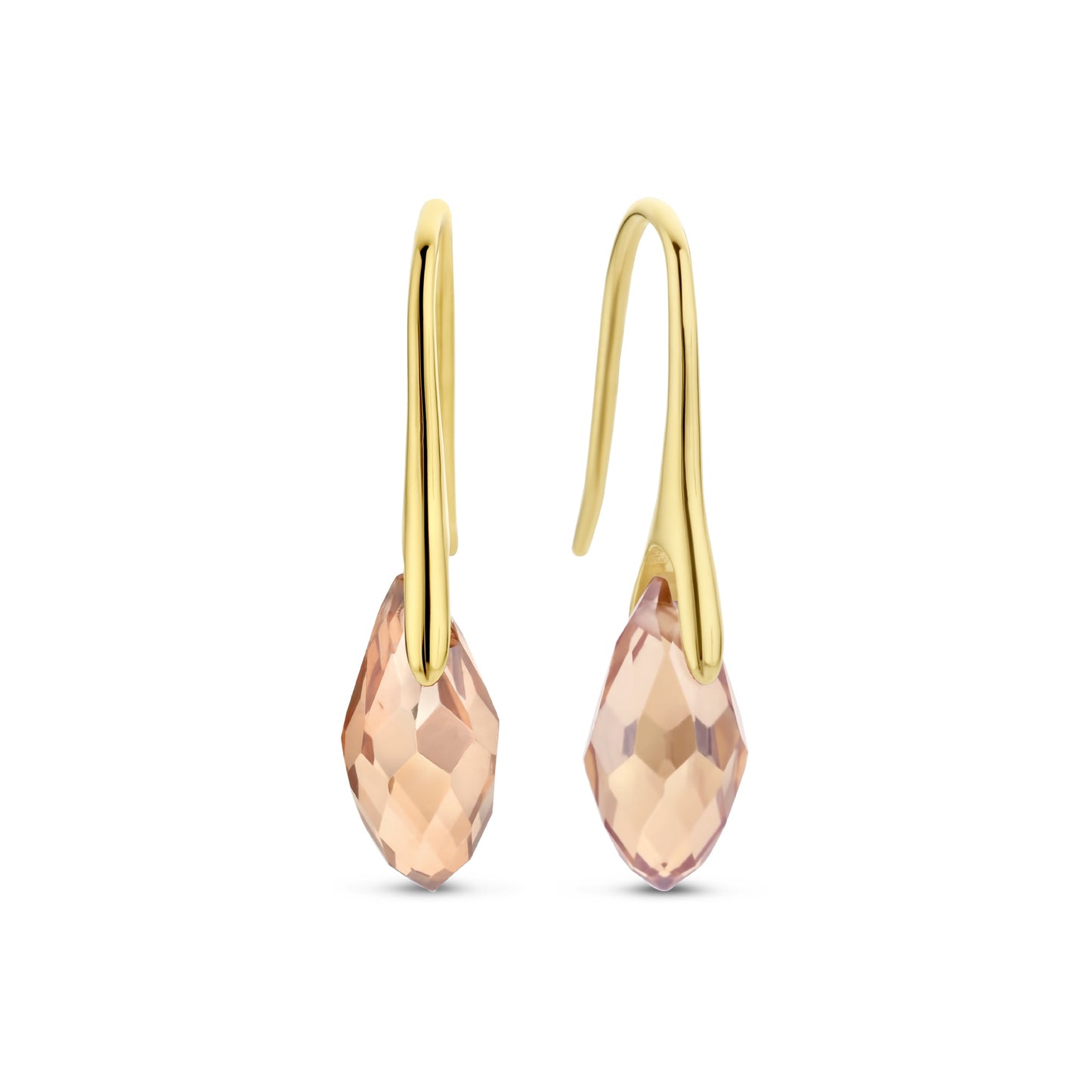 La Sirena Ombrone 925 sterling silver gold plated drop earrings with 14 karat gold plating - Parte di Me