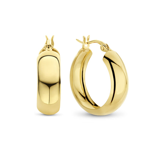 Bibbiena Poppi Casentino 925 sterling silver gold plated hoop earrings