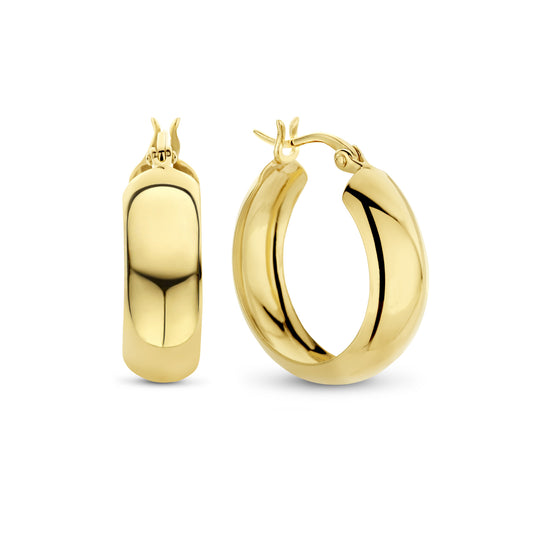 Bibbiena Poppi Casentino 925 sterling silver gold plated hoop earrings - Parte di Me