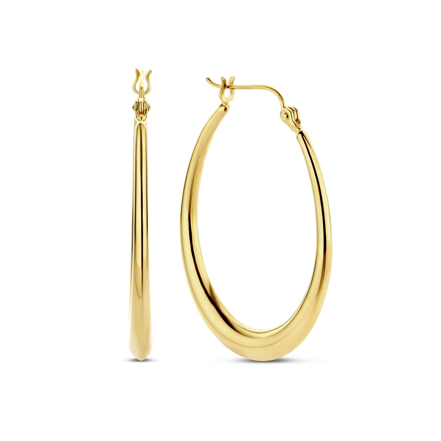 Bibbiena Poppi Casentino 925 sterling silver gold plated hoop earrings - Parte di Me