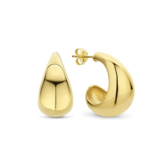 Bibbiena Poppi Casentino 925 sterling silver gold plated hoop earrings