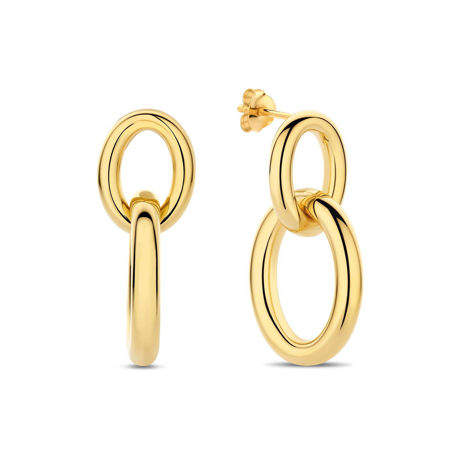 Bibbiena Poppi Adriane 925 sterling silver gold plated drop earrings with 14 karat gold plating - Parte di Me