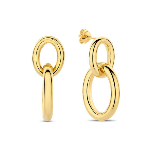 Bibbiena Poppi Adriane 925 sterling silver gold plated drop earrings - Parte di Me