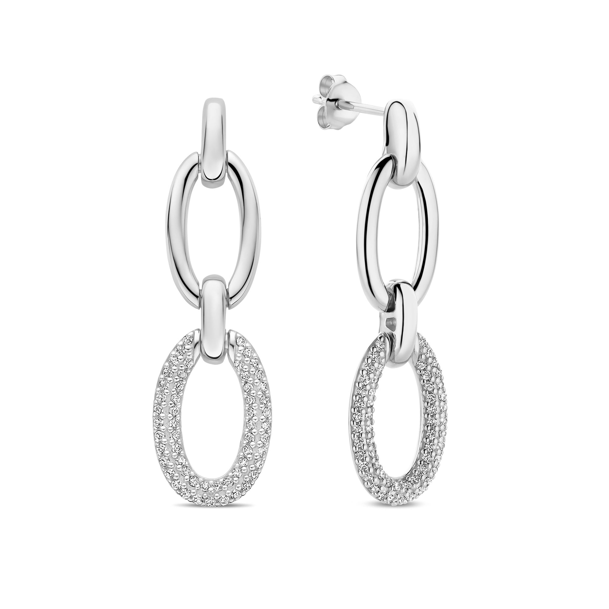 Bibbiena Poppi Clara 925 sterling silver drop earrings with zirconia stones - Parte di Me