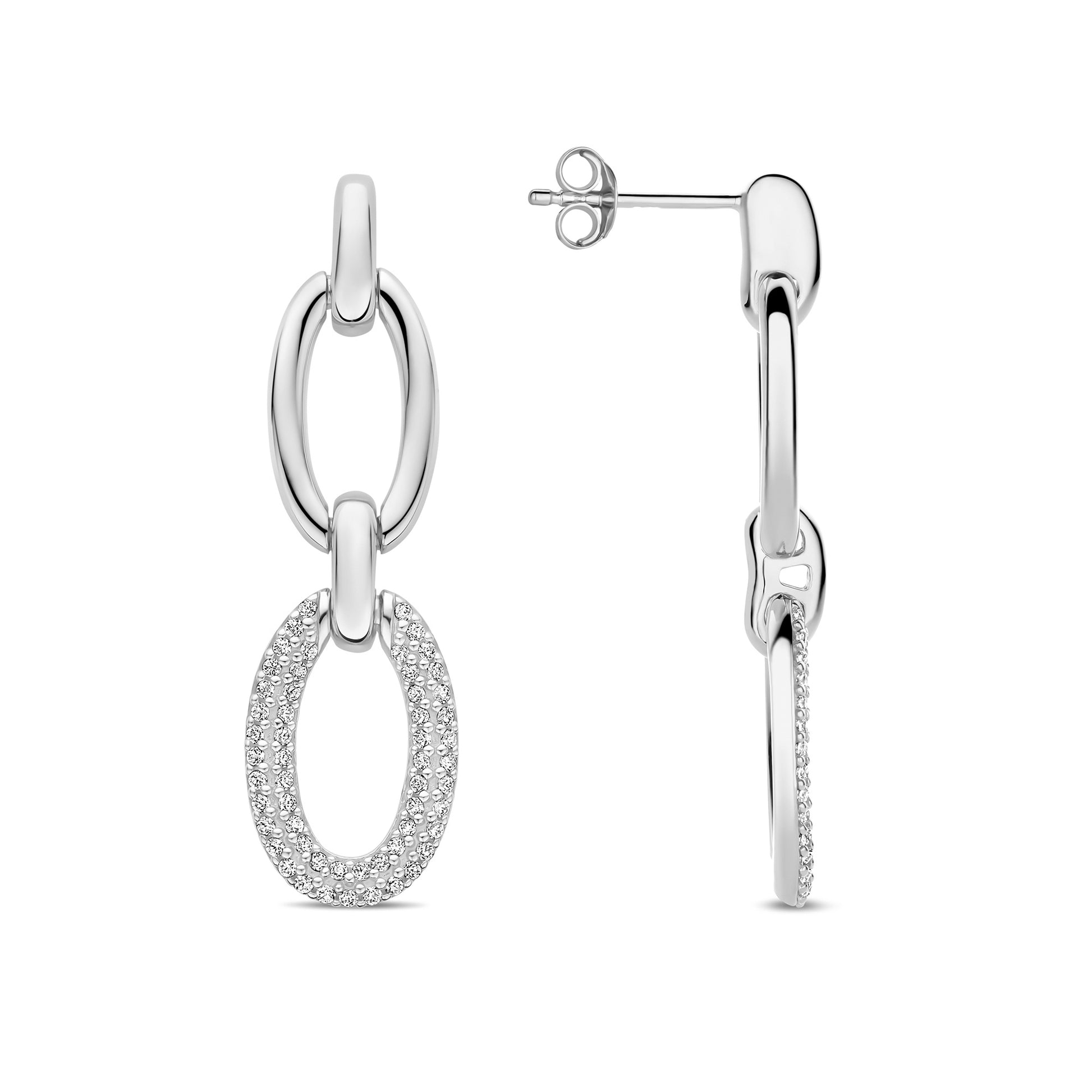 Bibbiena Poppi Clara 925 sterling silver drop earrings with zirconia stones - Parte di Me