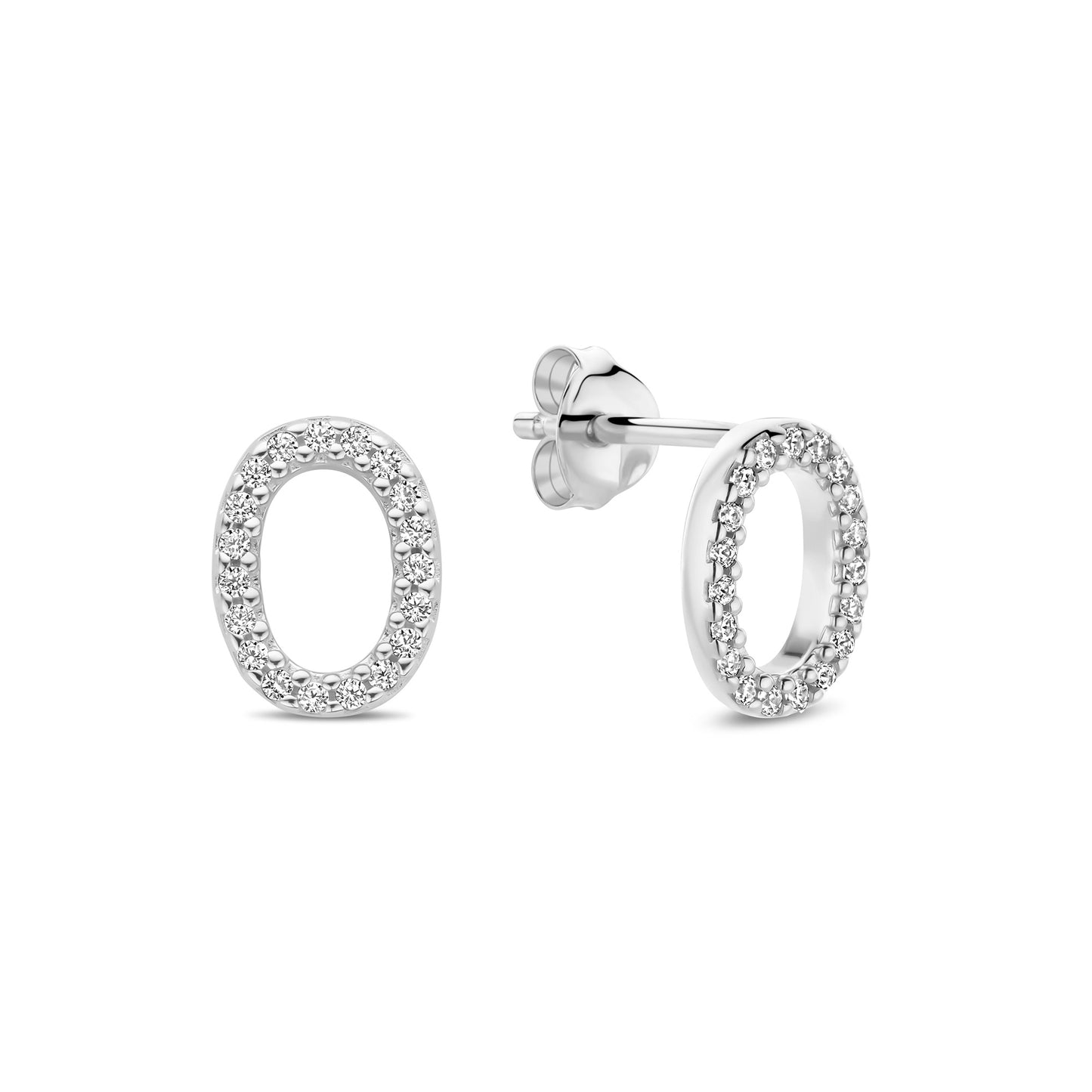 Bibbiena Poppi Clara 925 sterling silver ear studs with zirconia stones - Parte di Me