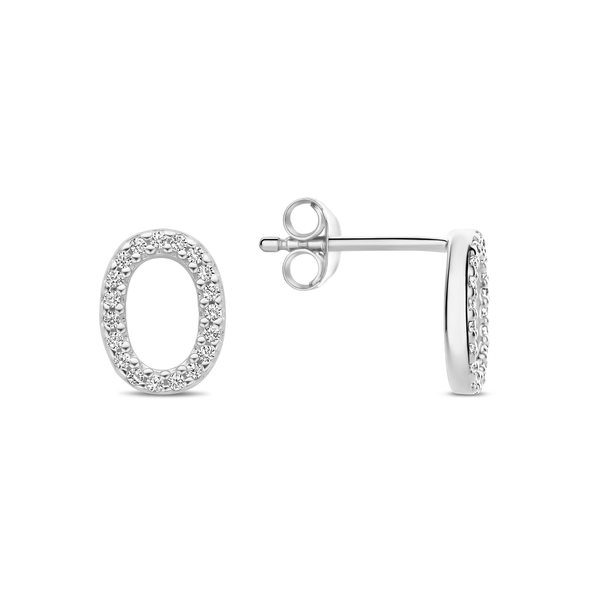 Bibbiena Poppi Clara 925 sterling silver ear studs with zirconia stones - Parte di Me