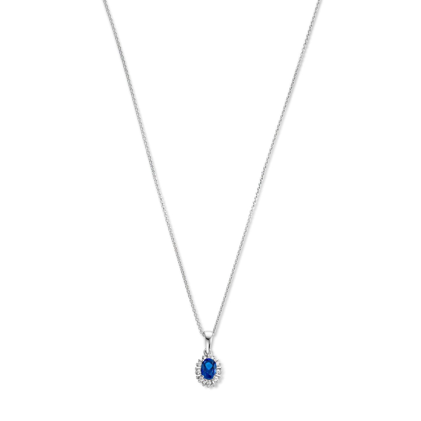 Sorprendimi 925 sterling silver necklace and ear studs gift set with blue zirconia stone - Parte di Me