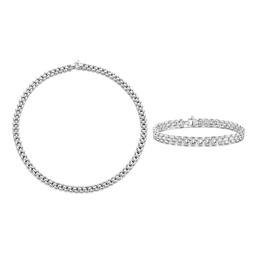 Sorprendimi 925 sterling silver necklace and bracelet gift set