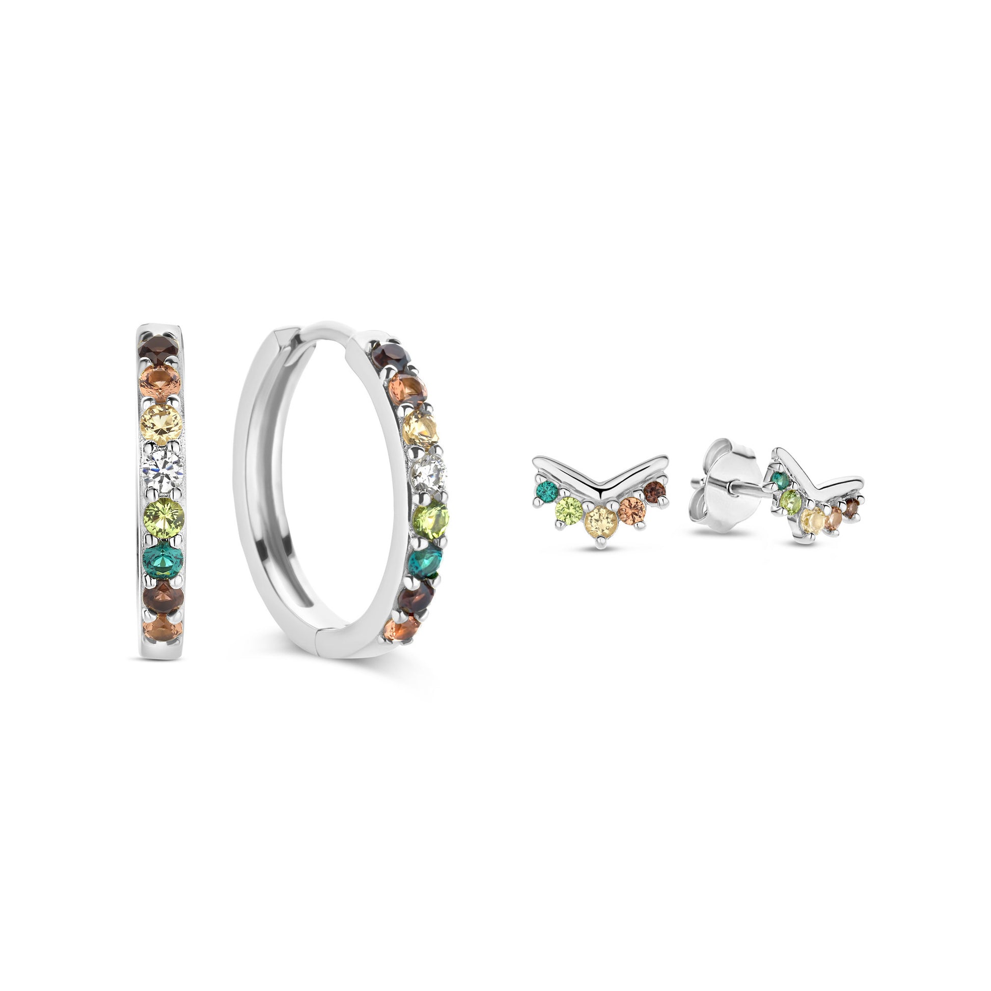 Sorprendimi 925 sterling silver earrings set with coloured zirconia stones - Parte di Me