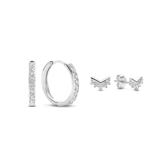 Sorprendimi 925 sterling silver earrings set with zirconia stones